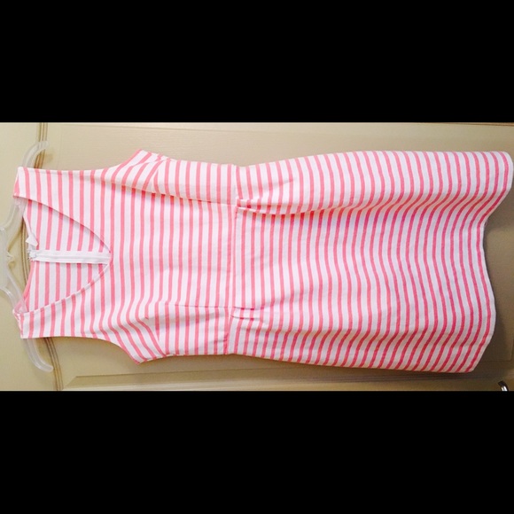 Old Navy Dresses & Skirts - Old Navy Pink Striped Fit & Flare Dress L